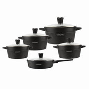 VOGATI CLASSIC PRO SERIES 10PCS TITANIUM GRANITE COATING NON STICK COOKWARE SET - INCLUDING 20/24/28/30CM CASSEROLE + 28CM SHALLOW CASSEROLE