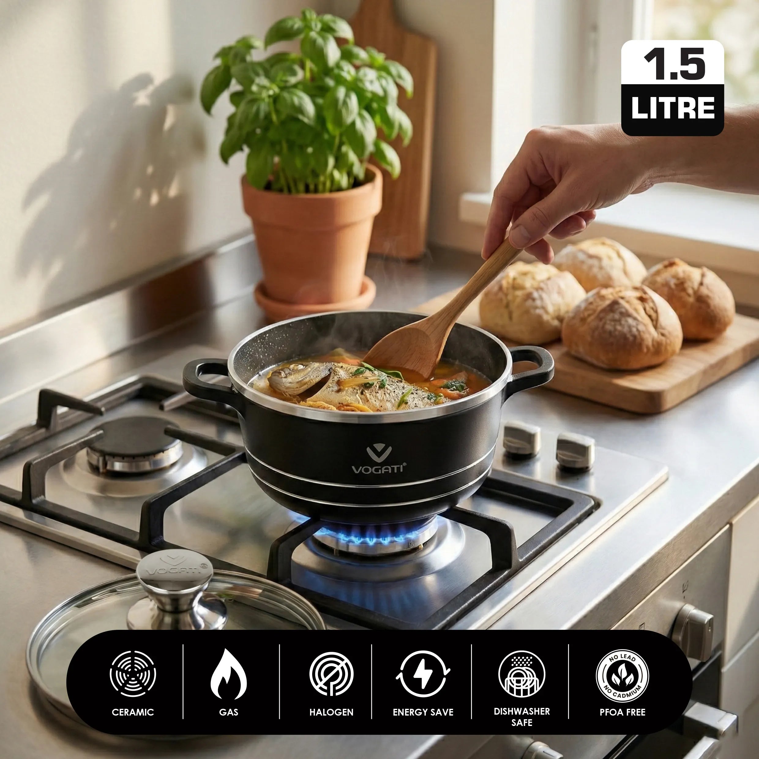 VOGATI Classic Series Non-Stick Casserole (Titanium Granite Coating) CW-SP-C