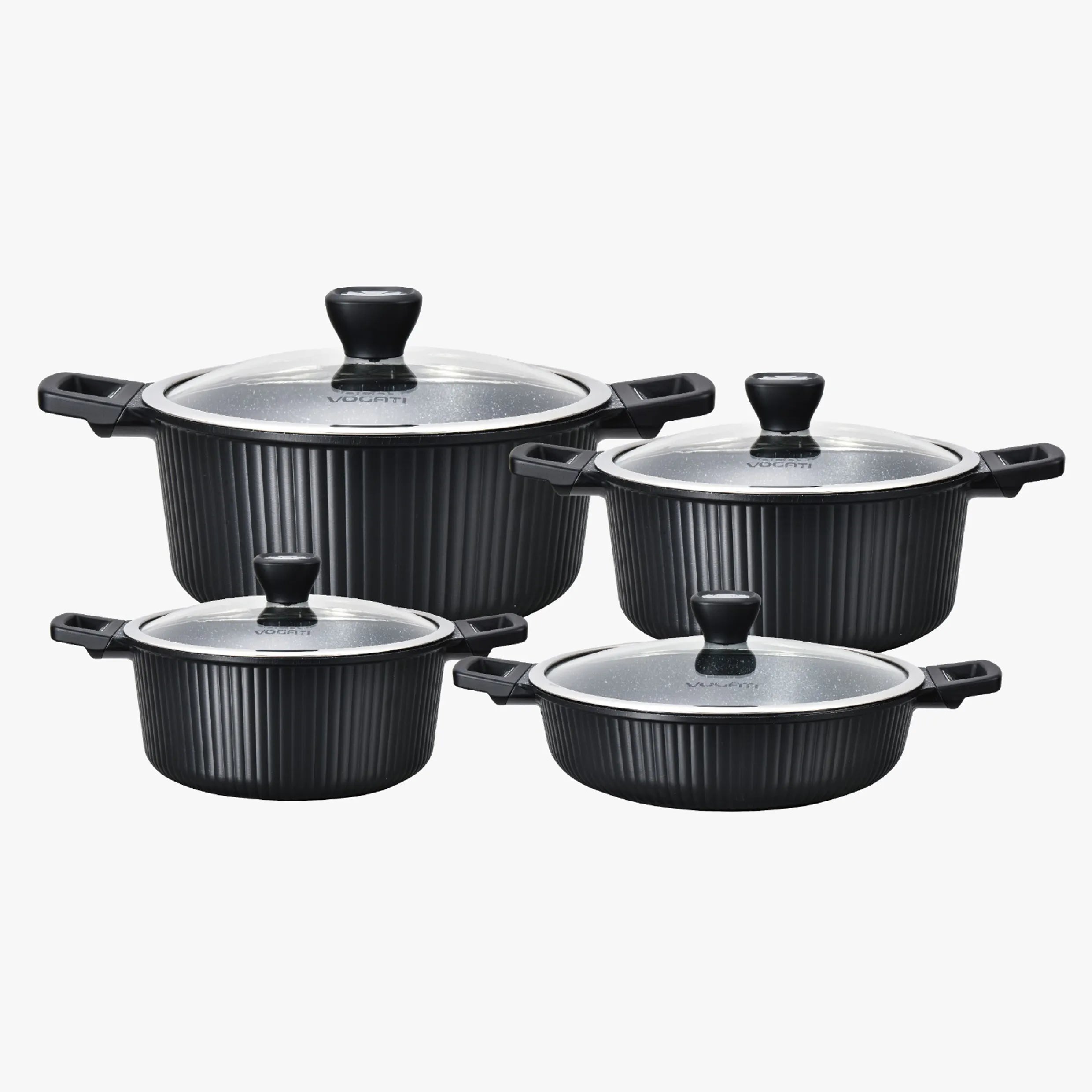VOGATI MONACO SERIES 8PCS TITANIUM GRANITE COATING NON STICK INDUCTION COOKWARE SET (CW-SRP8B)