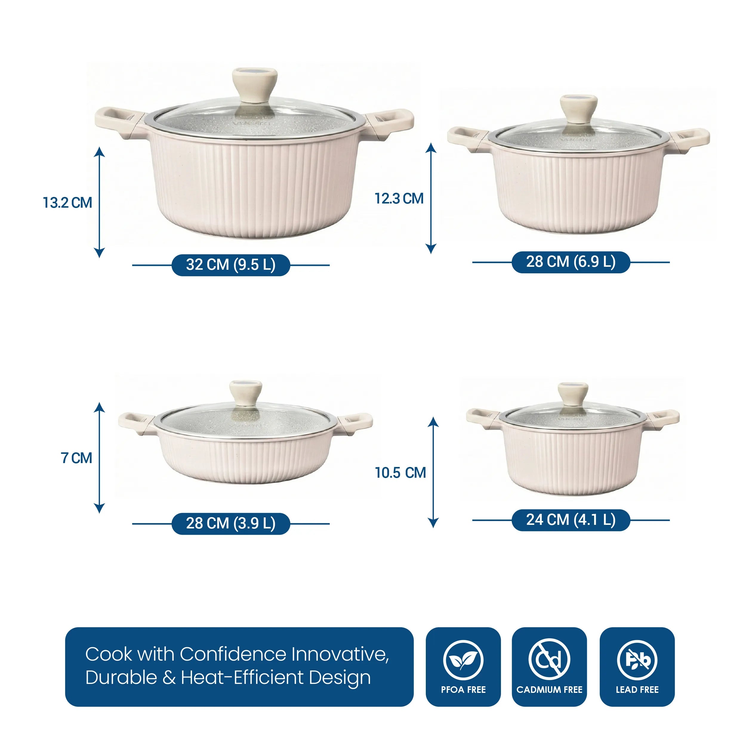 VOGATI MONACO SERIES 8PCS TITANIUM GRANITE COATING NON STICK INDUCTION COOKWARE SET (CW-SRP8B)