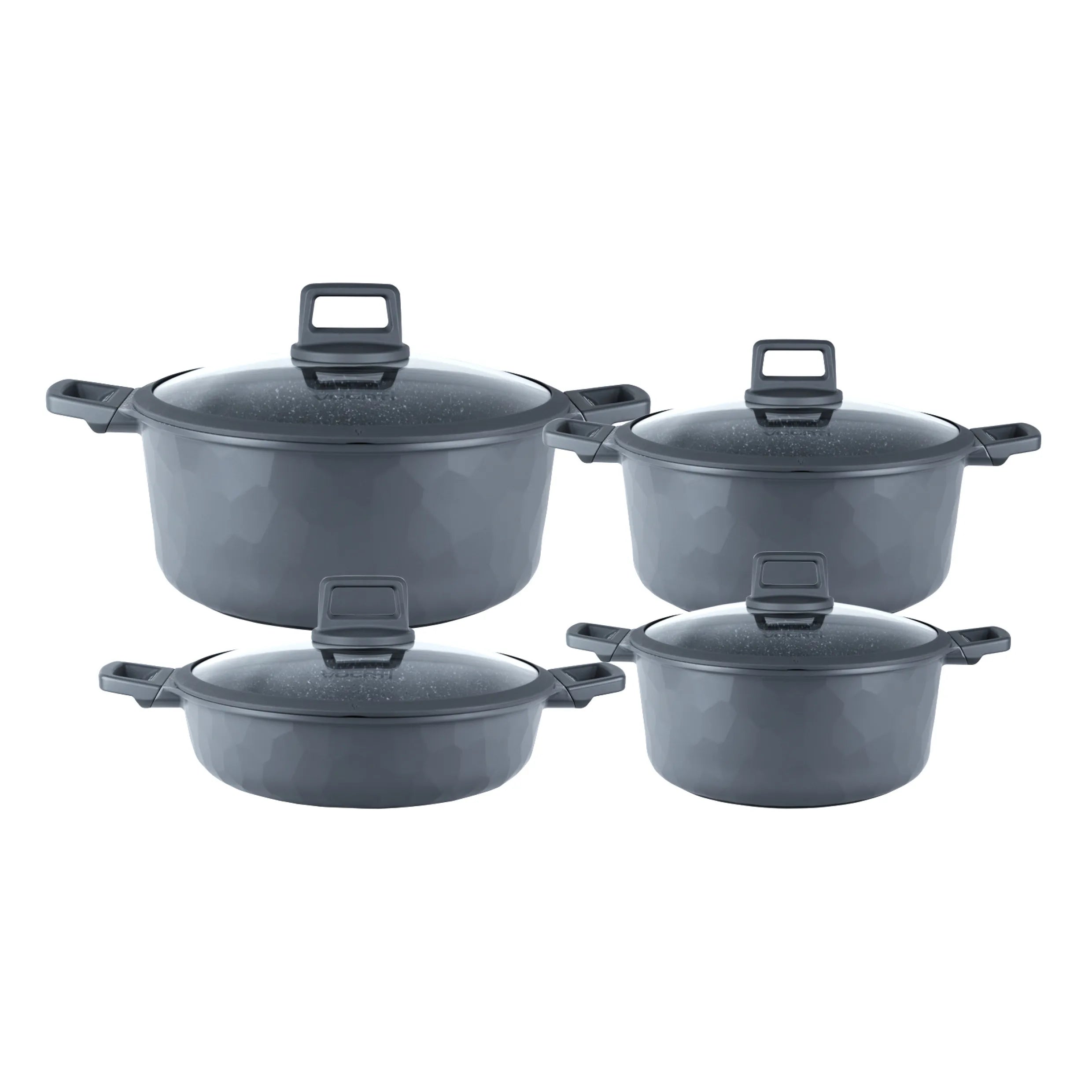 VOGATI Milan Series 8 PCS Non-Stick Induction Cookware Set (24/28/32 cm) - CW-STN8B