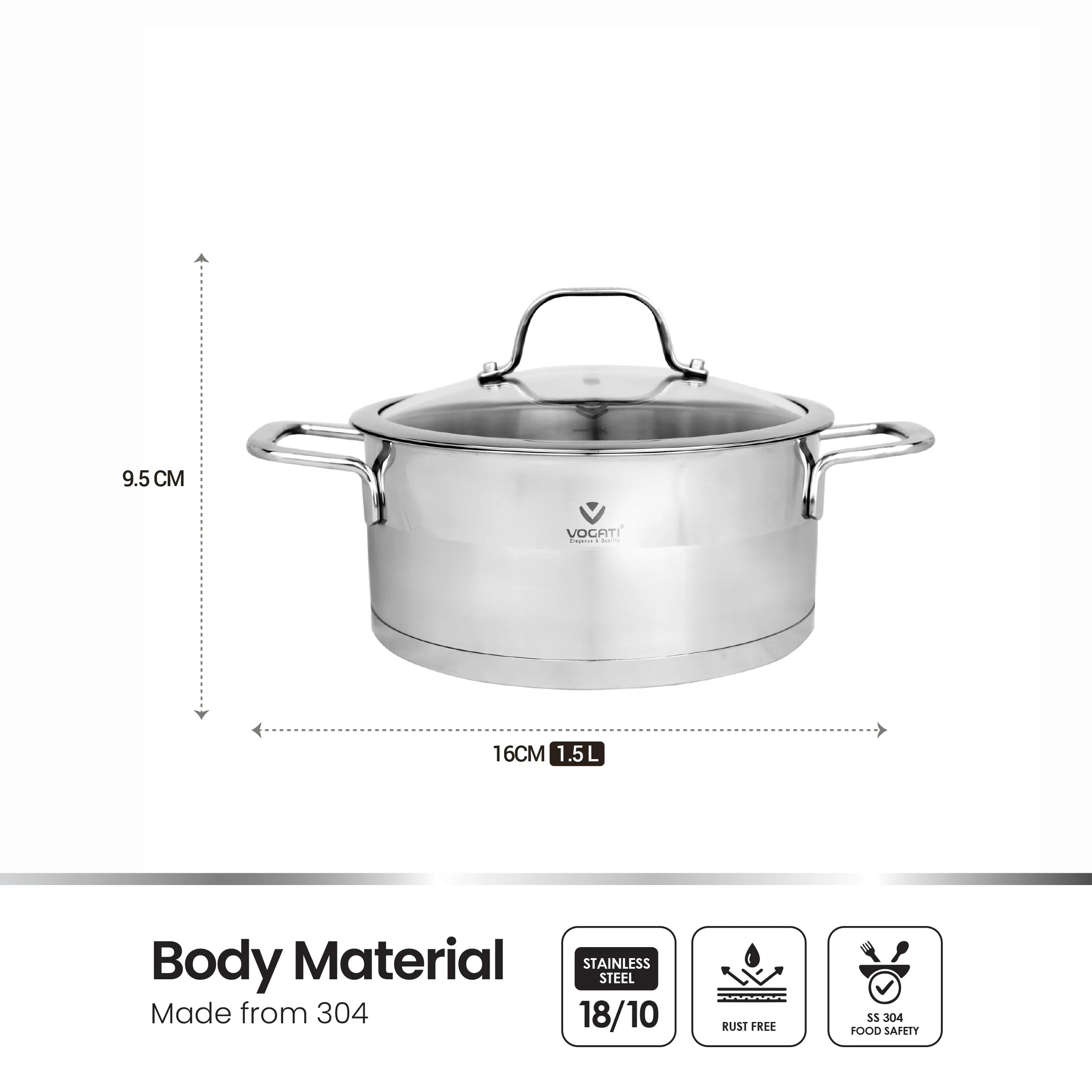 Vogati 10-Piece Stainless Steel Cookware Set CW-STS