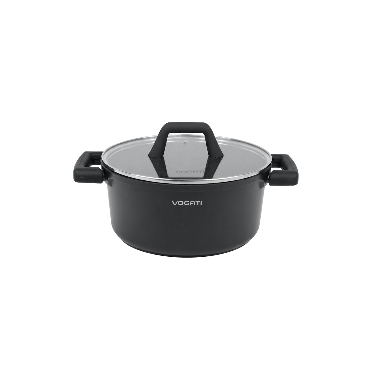 VOGATI FLORENCE CASSEROLE TITANIUM GRANITE COATING NON STICK INDUCTION - INCLUDING GLASS LID ( 100% PFOA FREE )