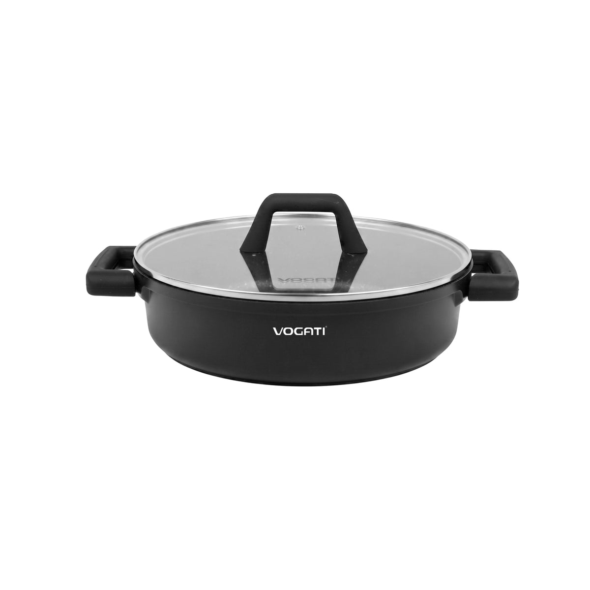 VOGATI FLORENCE SHALLOW PAN 28CM TITANIUM GRANITE COATING NON STICK INDUCTION COOKWARE SET - INCLUDING 28CM SHALLOW PAN + GLASS LID ( 100% PFOA FREE )