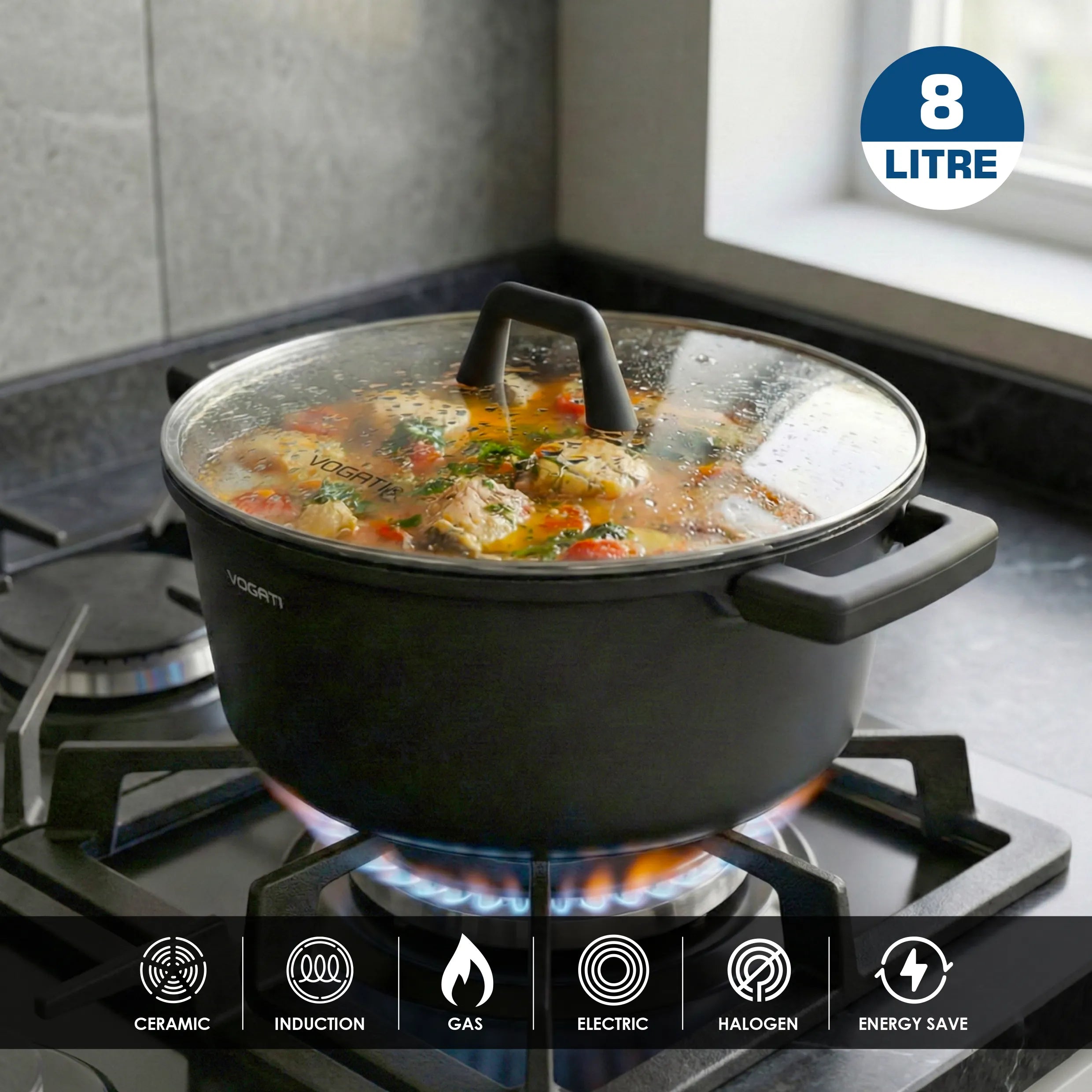 VOGATI Florence Series 8 PCS Non-Stick Induction Cookware Set (CW-TCS8S)