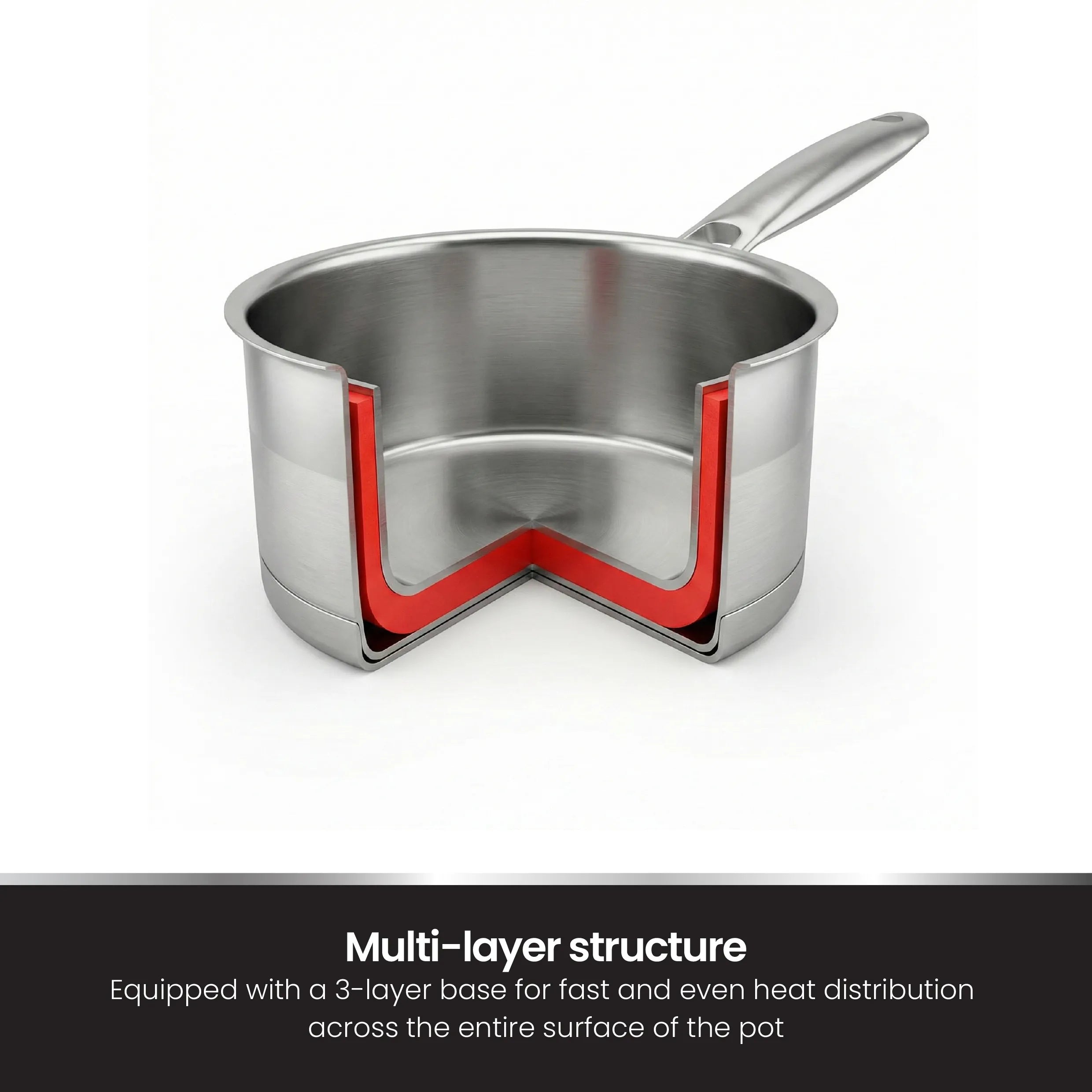 VOGATI SAUCEPAN 16CM STAINLESS STEEL 18/10 (1 LITRES) WITH GLASS LID -WELDED HANDLE-INDUCTION COMPATIBLE COVERED PAN- SAUCEPAN - (100% PFOA FREE)